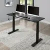 1.4-meter computer desk with a spacious wooden surface, sturdy legs, and a sleek modern design, offering ample workspace for multiple monitors, laptops, and office essentials."