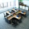 Curved 4-Way Office Workstation - Image 5