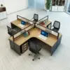 Curved 4-Way Office Workstation