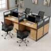 Curved 4-Way Office Workstation - Image 3