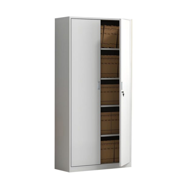 The Stacking Metallic Office Cabinet is supplied complete with shelves that are deep enough to accommodate ring binders and lever arch files.