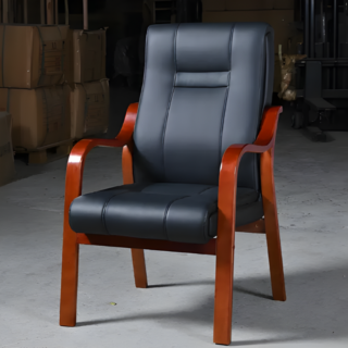 Chester Executive Home Office Chair in black leather, featuring a chrome base and ergonomic design.