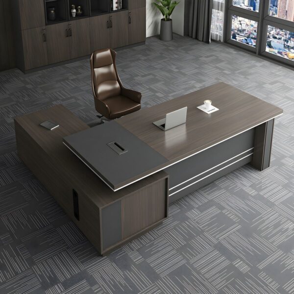 1.8-meter Executive Office Desk in a modern office setting, showcasing its elegant finish and spacious surface.