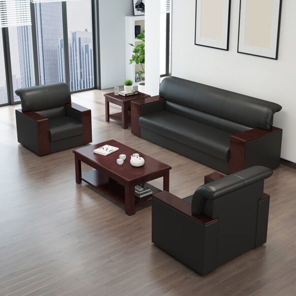 A 5-seater Leather executive office sofa is a luxurious and functional seating option for executive offices, boardrooms, and high-end waiting areas