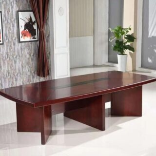 Boardroom Table in a modern office setting, showcasing its sleek design and spacious surface.