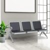 3-Seater Airport Padded Waiting Bench in a modern airport terminal, featuring plush padding and sleek design.