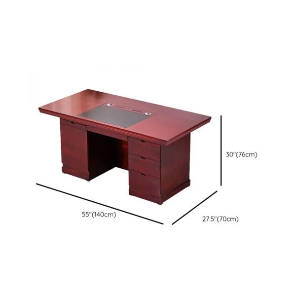 1400mm Executive Mahogany Office Desk showcasing its elegant design and spacious surface in a modern office setting.