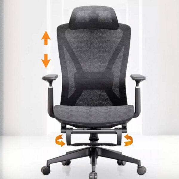 Lama High-Back Orthopedic Seat in a modern office setting, showcasing its ergonomic design and plush padding.