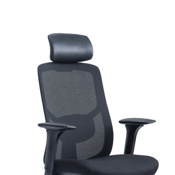 Ergonomic Mesh High Back Office Chair with adjustable lumbar support and armrests in a modern office setting.