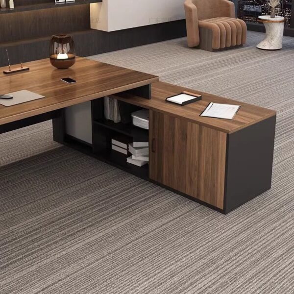1.8M Executive Office Desk with spacious design, premium wooden finish, and built-in storage compartments.