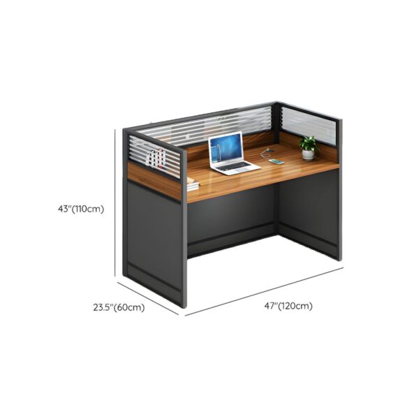 Modern 1-way workstation with spacious surface and integrated storage, designed