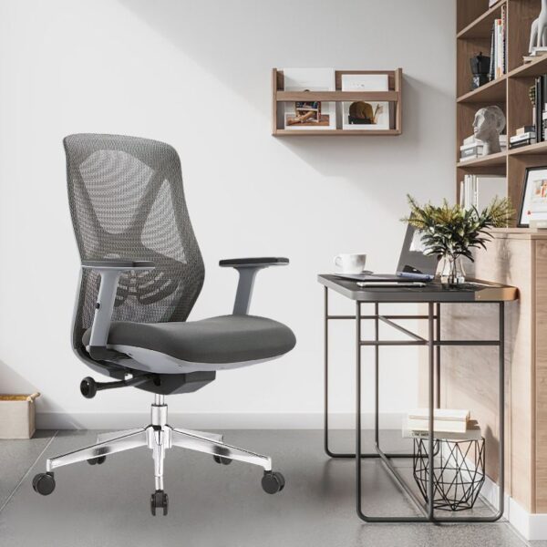 Ergonomic Adjustable Office Chair with a breathable mesh back, adjustable height, and lumbar support, perfect for home and office use."