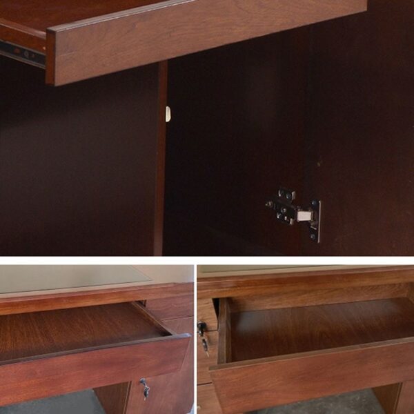 1400mm Mahogany Executive Office Desk with storage drawers and a polished finish.