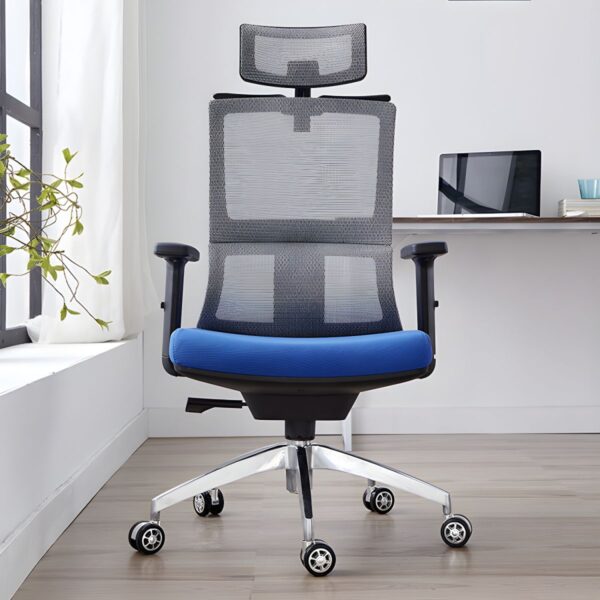 Ergonomic High Back Computer Desk Chair featuring a modern design and adjustable features in a contemporary office setting.