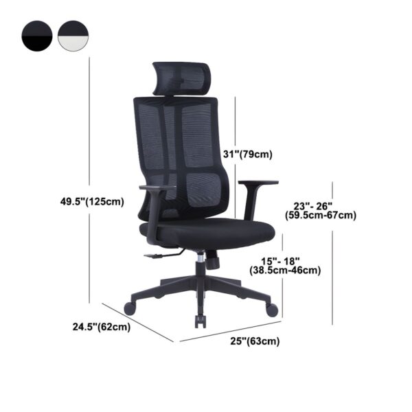 Black Orthopedic Executive Office Chair featuring a contoured backrest and ergonomic design in a modern office setting.