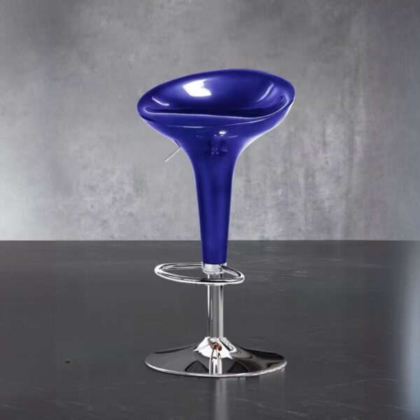 Metal swivel barstool with a sleek design and comfortable seating.