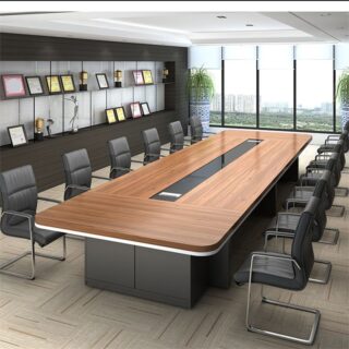 14-Seater Boardroom Office Table in a modern corporate setting, showcasing its spacious design and elegant finish.