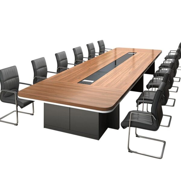 14-Seater Boardroom Office Table in a modern corporate setting, showcasing its spacious design and elegant finish.