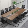 "2.4 meters office boardroom table with a sleek wooden finish, designed for meetings and conferences, accommodating multiple attendees."