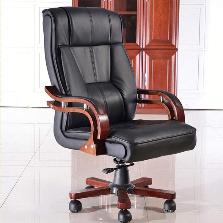 Black Manager's Office Seat featuring ergonomic design and plush padding.