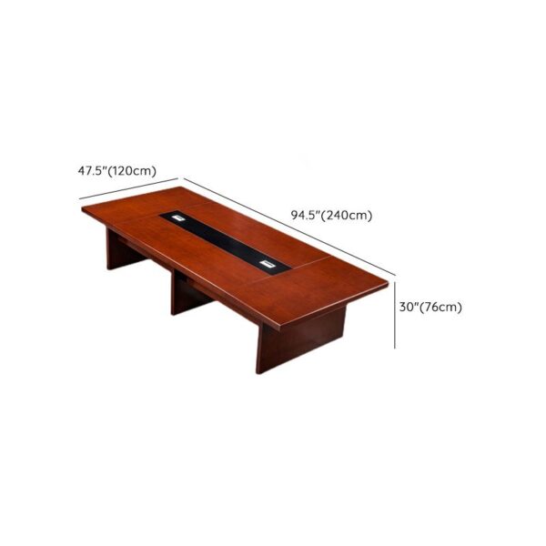 3 Meters Standard Mahogany Boardroom Table in a modern conference room setting, showcasing its rich finish and spacious design.