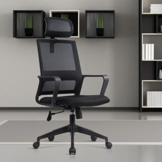 Ergonomic Office Chair with adjustable headrest and mesh back.