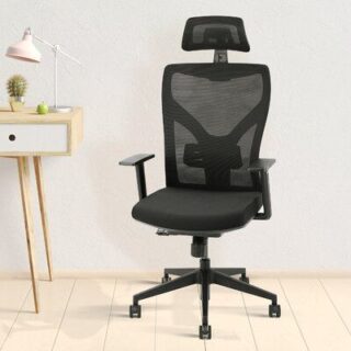 Ergonomic Office Chair with adjustable height, lumbar support, and breathable mesh backrest, designed for comfort and posture support