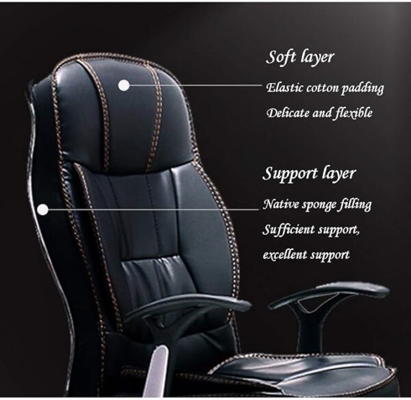 Generic Leather Orthopedic Office Seat featuring ergonomic design and adjustable features in a modern office setting.