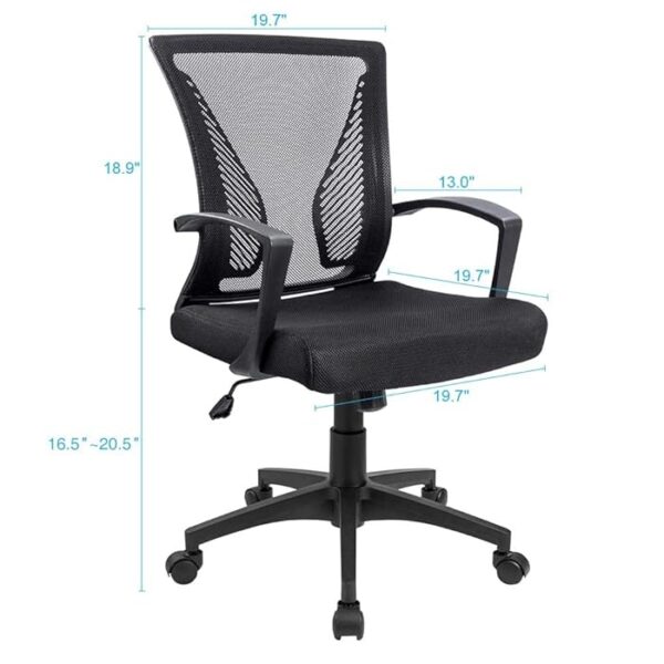 Ergonomic Breathable Mesh Office Chair with adjustable height, lumbar support, and breathable mesh back, designed for comfort in a modern office setting.