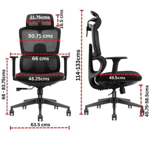 High-back Mesh Orthopedic Office Seat showcasing its ergonomic design and breathable mesh back in a modern office setting.