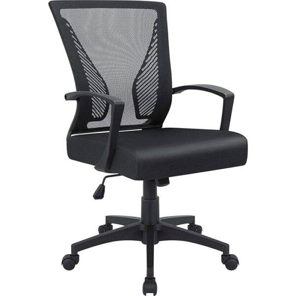 Ergonomic Breathable Mesh Office Chair with adjustable height, lumbar support, and breathable mesh back, designed for comfort in a modern office setting.