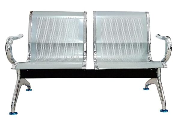 "Link Non-Padded Waiting Bench with metal frame, perfect for reception areas and waiting rooms."