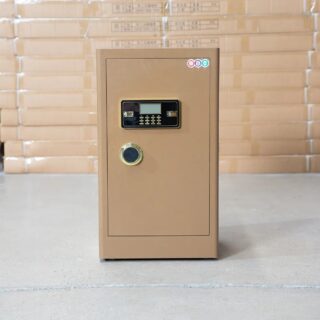 "Modern 85 kg fireproof safe box with a digital lock, designed for secure storage of valuables and documents."