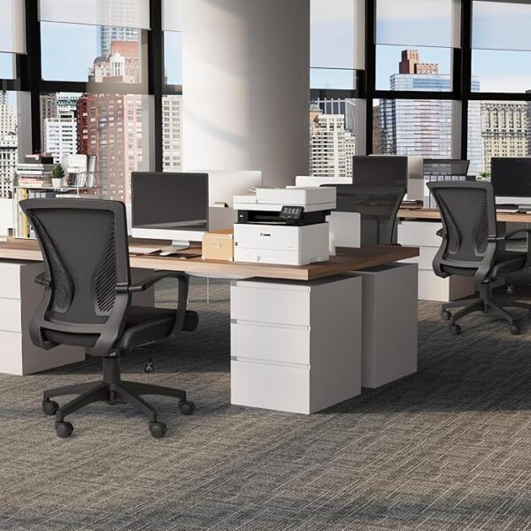 Ergonomic Breathable Mesh Office Chair with adjustable height, lumbar support, and breathable mesh back, designed for comfort in a modern office setting.