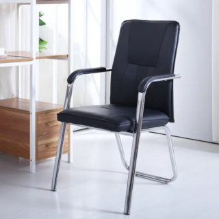 Leather Conference Visitors Office Chair with a stylish design, cushioned seat, and ergonomic backrest, set in a modern office environment.