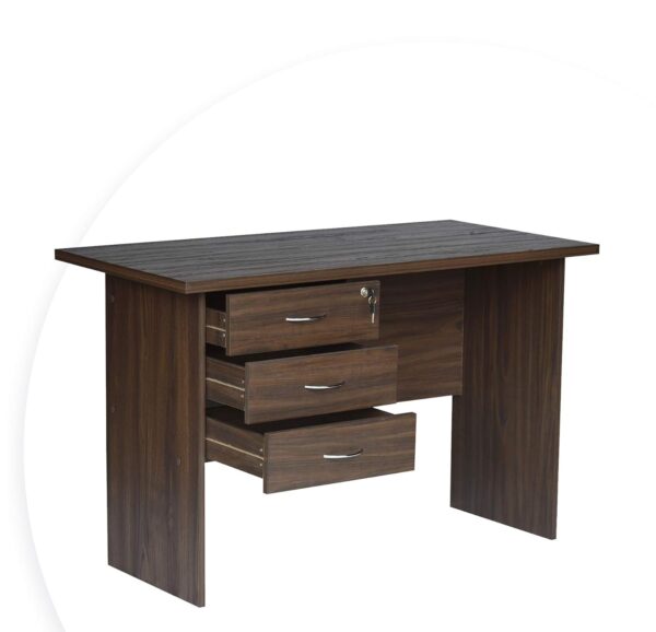 "1.4m study home office desk featuring a sleek design with a spacious surface, modern legs, and organized workspace essentials."
