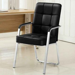 Leather Executive Office Waiting Chair with plush cushioning and elegant design, placed in a modern reception area.