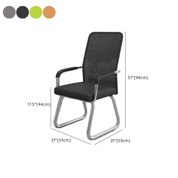 "Executive Mesh Visitor's Chair with breathable mesh backrest and sturdy chrome steel frame."