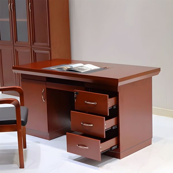 1400mm Executive Staff Office Desk featuring a sleek design and built-in drawers in a modern office environment.