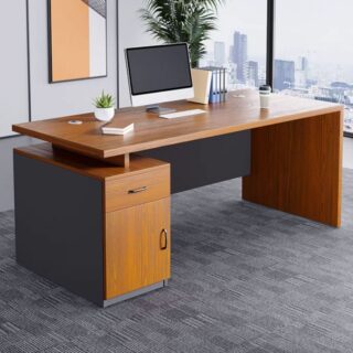 1400mm Executive Wooden Office Desk with spacious surface, rich finish, and built-in storage options for office organization.