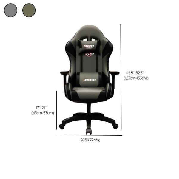 Ergonomic Gaming Office Chair featuring adjustable armrests, contoured backrest, and high-density foam padding in a modern gaming setup.