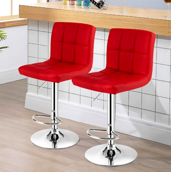 PU Leather Height Adjustable Barstool with a modern design, plush padding, and sturdy base, set in a stylish kitchen environment.