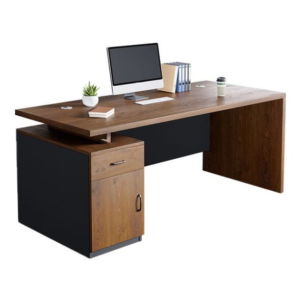 1400mm Executive Wooden Office Desk with spacious surface, rich finish, and built-in storage options for office organization.