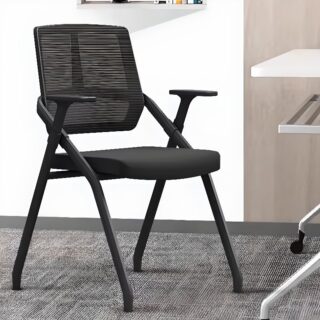 Limber foldable training room chair in a modern classroom setting, showcasing its lightweight and sleek design.