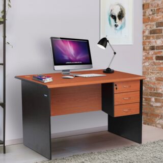 1.2 Meters Clerical Cherry Office Desk featuring a rich finish and ample workspace in a modern office setting.