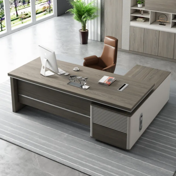 1800mm Supervisors Modern Office Desk with a sleek design, spacious surface, and integrated cable management in a contemporary office setting