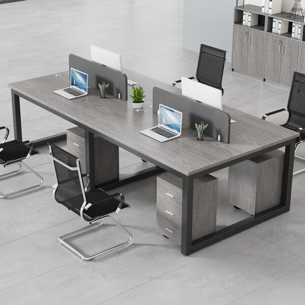 4-Way Open View Office Workstation in a modern office setting, showcasing its spacious design and collaborative layout.