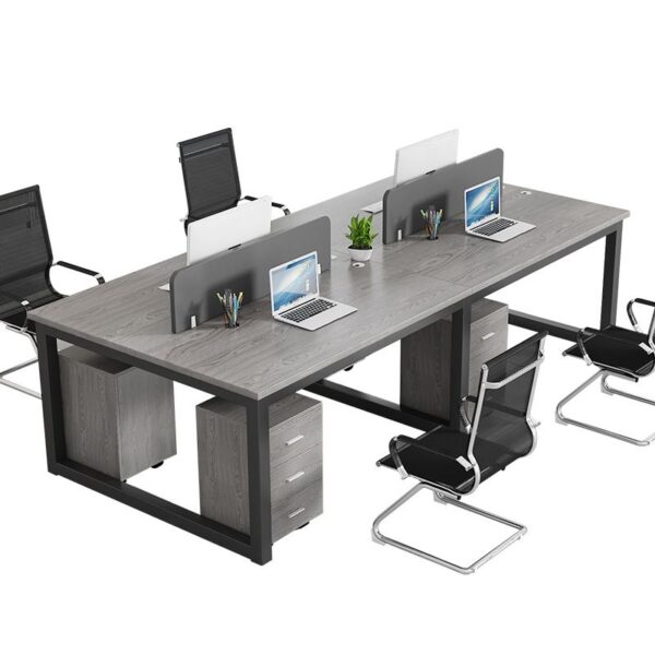 4-Way Open View Office Workstation in a modern office setting, showcasing its spacious design and collaborative layout.