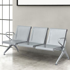 3-Link Metallic Waiting Bench in a contemporary waiting area, showcasing its sleek design and comfortable seating.