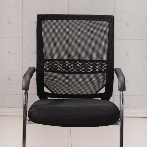 "Black Office High-Back Visitor Chair with cushioned seat and backrest, designed for comfort in a modern office environment."